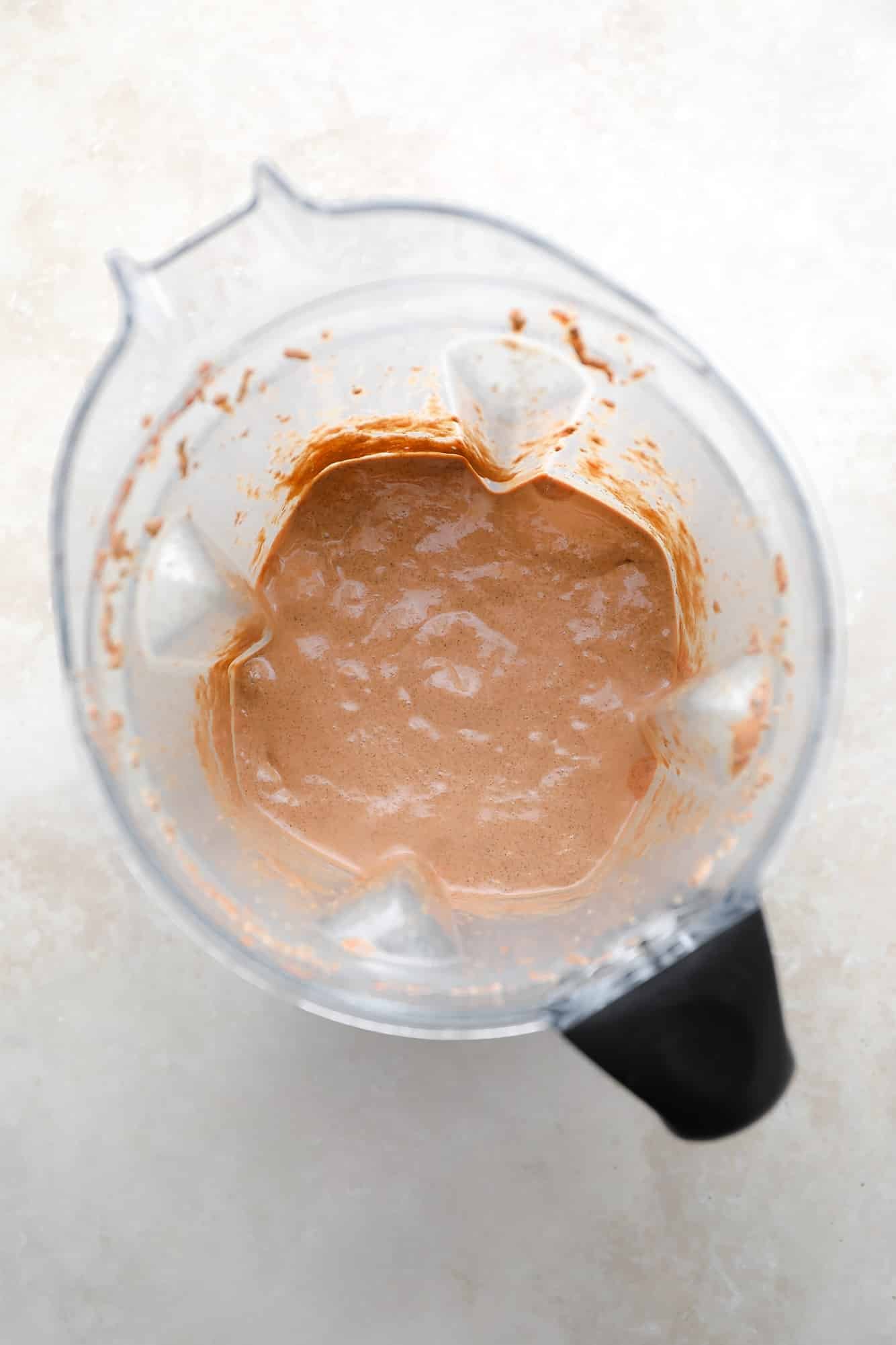 Chocolate pudding mixed in a blender.