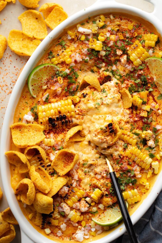 Mexican vegan corn dip in the street